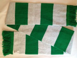 Classic Green and White Bar Scarf Sports & Outdoors
