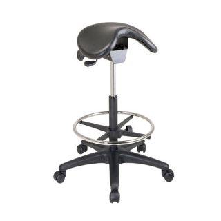 Height Adjustable Backless Stool with Saddle Seat