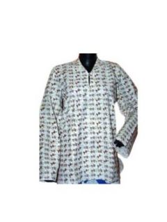 Womens Cotton Boho Yoga Tunic Top / Kurti Indian Apparel Sanskrit Printed Blouse