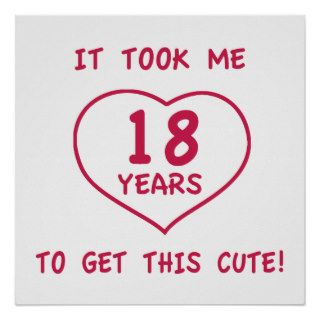 Funny 18th Birthday Gifts (Heart) Posters