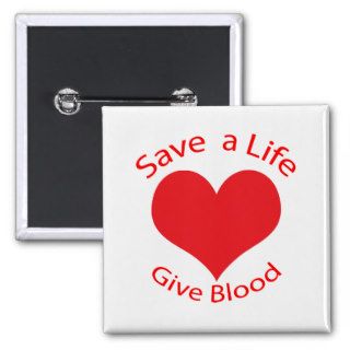 Red heart save a life give blood donation button