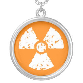 Orange Radioactive Symbol Custom Necklace