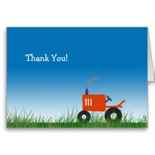 Red Tractor Thank You Note Card