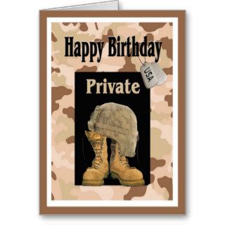 Military Army Private Birthday Card