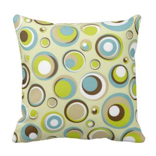 1970’s Retro Circle Pattern Couch Throw Pillow