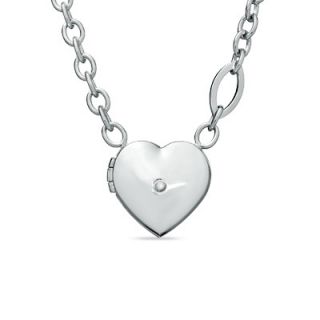 Diamond Accent Heart Locket in Sterling Silver   17   Zales
