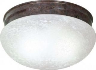 Nuvo SF76/676 Large Old Bronze Mushroom with Alabaster Glass   Close To Ceiling Light Fixtures  