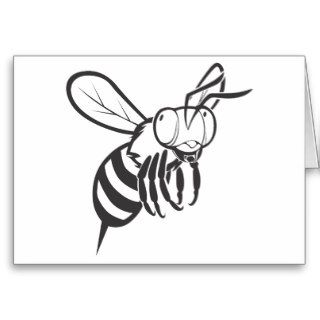 Cool Queen Bee Outline Cartoon Shirt Cards