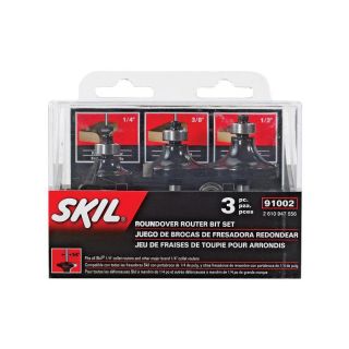 Skil 3 Piece Roundover Router Bit Set, 1/4 in Dia Carbide Tipped Shank