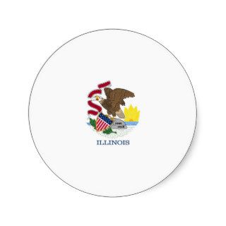 Illinois State Flag Round Stickers