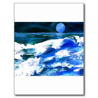 Moon Song Ocean Waves Art   CricketDiane Post Card