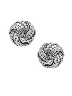 Dot Silver Knot Earrings by John Hardy