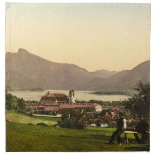 Mondsee and Schafberg, Upper Austria Printed Napkin