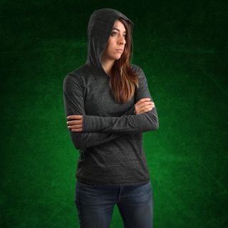 Ladies Hooded Pullover Tee with Thumb Cuffs