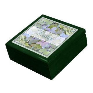 Green Hydrangeas Wood Framed Personalized Box Gift Box