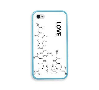 Black Oxytocin Love Hormone Chemical Structure Medical Pharmacy Student Aqua Silicon Bumper iPhone 4 Case Fits iPhone 4 & iPhone 4S Cell Phones & Accessories