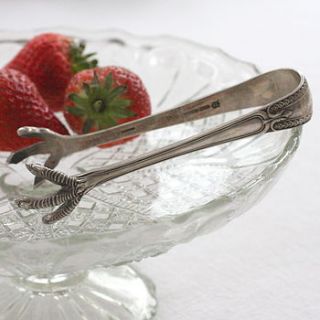 antique claw ended sugar tongs by magpie living