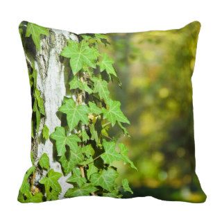 green ivy throw pillow