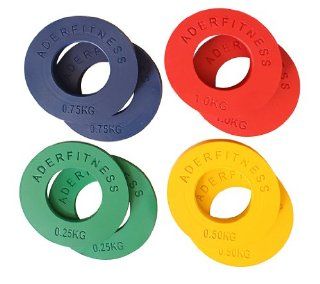 Olympic Fractional Plates 0.25, 0.50, 0.75, 1.00 Kg(.55, 1.1, 1.65, 2.2 Lbs) 4 Pairs Great Gift Idea  Weight Plates  Sports & Outdoors