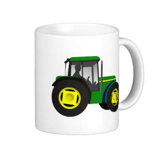 Cartoon Little Green Tractor Mugs