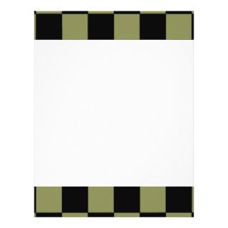Hipster Army Green Checkerboard Chessboard Flyer Design