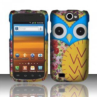 Blue Yellow Owl Hard Cover Case for Samsung Galaxy Exhibit 4G SGH T679 Cell Phones & Accessories