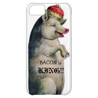 Bacon is King iPhone 5C Case Vintage Pig / Hog