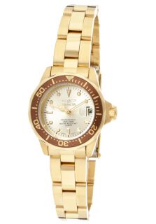 Invicta 12527  Watches,Womens Pro Diver/Mini Diver Champagne Dial 18k Gold Plated Stainless Steel, Casual Invicta Quartz Watches