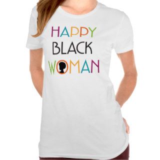 Happy Black Woman White Tee
