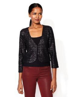 Sequin Cropped Jacket by Velvet