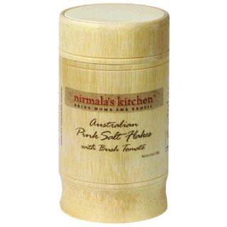 Nirmala's Kitchen Salt Blends, Australian Pink Salt Flakes with Bush Tomato, 4.5 Ounce Bamboo Container  Flavored Salt  Grocery & Gourmet Food