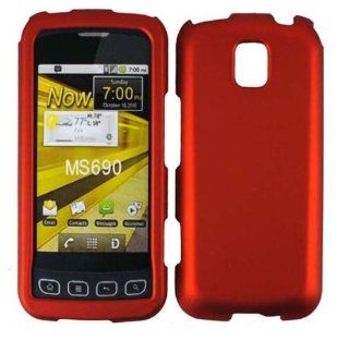 Orange Hard Cover Case for LG Optimus M MS690 C LW690 Cell Phones & Accessories