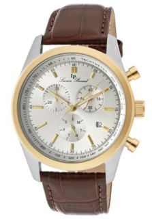 Lucien Piccard 11570 02S GB  Watches,Mens Eiger Chronograph Silver Dial Brown Genuine Leather, Chronograph Lucien Piccard Quartz Watches