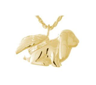 Bunny Lop Cremation Jewelry in 14k Gold Plating Jewelry