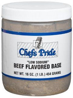Chef's Pride Beef Flavored Base, Low Sodium, 16 Ounce Tubs (Pack of 12)  Broths  Grocery & Gourmet Food