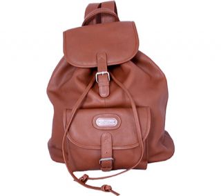Leatherbay Single Pocket Leather Backpack   Tan