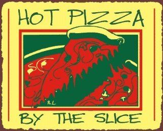 Pizza Slice Vintage Metal Art Italian Pizzeria Retro Tin Sign   Decorative Signs