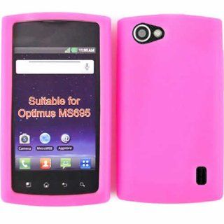 Lg Optimus M+ Ms695 Magenta Hot Pink Soft Gel Rubber Accessory Cell Phones & Accessories