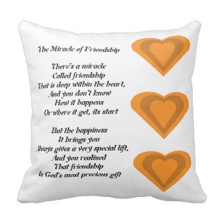 The Miracle of Friendship Poem pillow