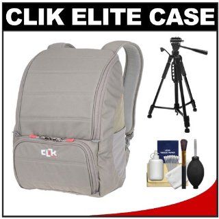 Clik Elite Jet Pack 17 Digital SLR Camera Backpack Case (Gray) with Tripod Kit for Canon EOS 7D, 5D Mark II III, 60D, Rebel T3, T3i, Nikon D3100, D3200, D5100, D7000, D800, Sony Alpha A37, A55, A57, A65, A77  Camera & Photo