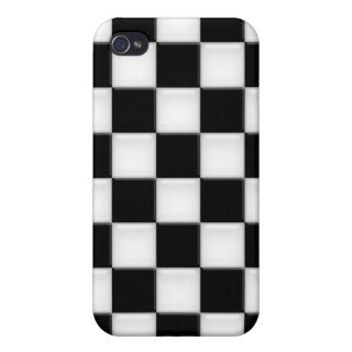Black and White Checker patterns Case For iPhone 4