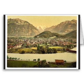 Interlaken and the Jungfrau, Aare River in foregro Cards
