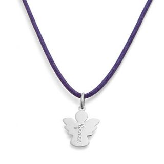 personalised angel charm necklace by merci maman