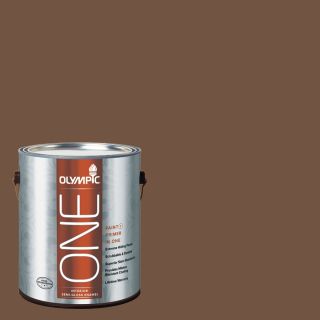 Olympic One 114 fl oz Interior Semi Gloss Chocolate Kiss Latex Base Paint and Primer in One with Mildew Resistant Finish