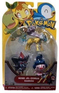 Pokemon Series 19 Basic Figure 3Pack Mime Jr., Raikou Zorua Toys & Games