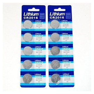 Bluecell 10 Pcs CR2016 Lithium Button Cell Battery 3V for Watch Toy Calculator