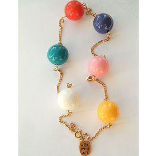 multi coloured chunky bead necklace by storm in a teacup