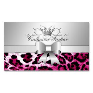311 Bow licious Hot Pink Leopard Business Cards