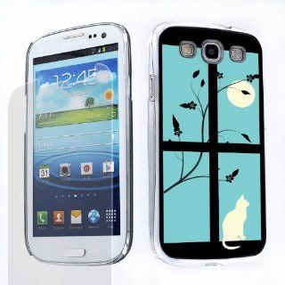 Duo Package Hard Cover Case (Moon and Cat Pattern) + One Tough Shield (TM) Clear Screen Protector for Samsung Galaxy S III S3 Cell Phones & Accessories
