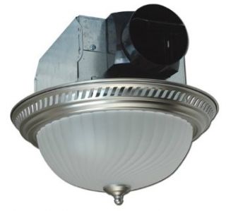 Air King AKLC702 Decorative Quiet Round Bath Fan with Light, Nickel   Built In Household Ventilation Fans  
